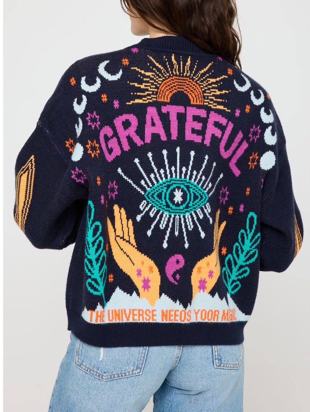 NWT Spiritual Gangster Grateful Soul Delaney Cardigan Navy XL